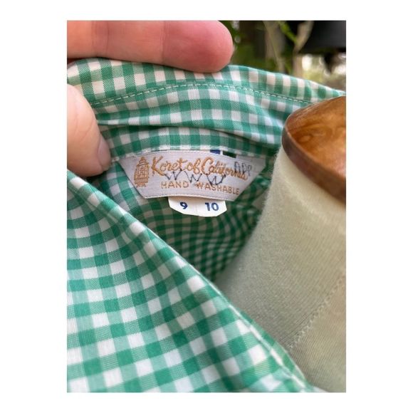 1960s Gingham Shirt Ruffles Western Cottagecore - Picture 10 of 13